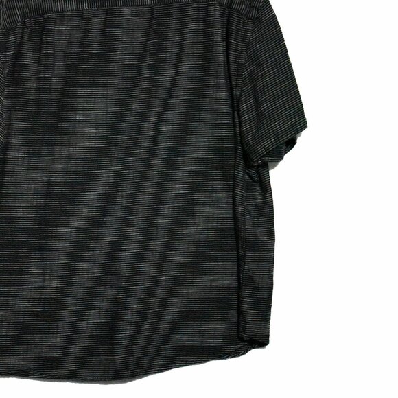 Old Navy Mens Black White Button Up Shirt Striped Short Sleeve Cotton Size 2XL - Picture 9 of 10